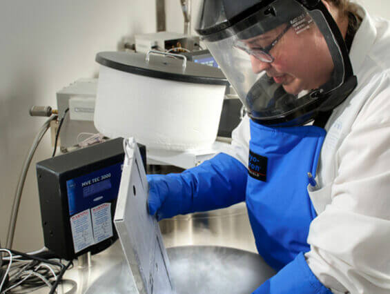 CDMO manufacturing worker